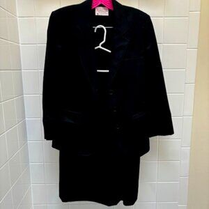 Vintage Pendleton Black Wool Jacket Skirt Suit Petite 2, 4